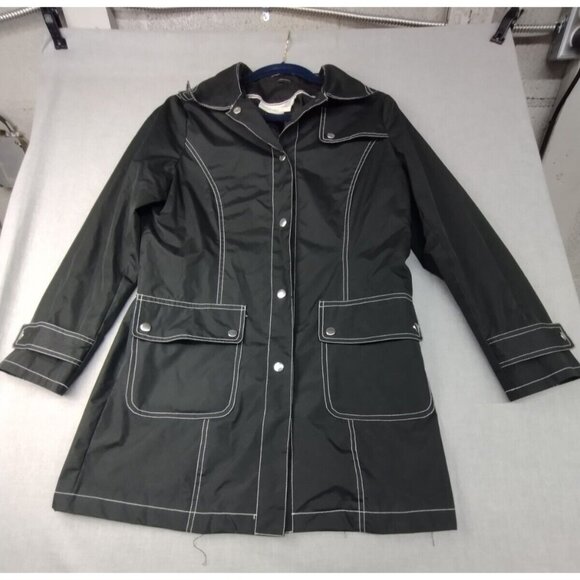 Jaclyn Smith Tops - Jaclyn Smith Women's Black Medium Button White Contrast Stitching Jacket M USED